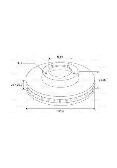Fren Disk - Alfa Romeo 145, 155, Punto, Tipo, Coupe, Multipla, Egea - Valeo-186297