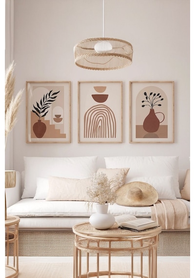 Artavessa Gerçek Ahşap Çerçeveli 3 Parça 3D Poster Tablo Seti - 3DARTSOHOSET41