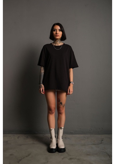 Technomonkey Oversize Siyah Baskısız Unisex Tişört
