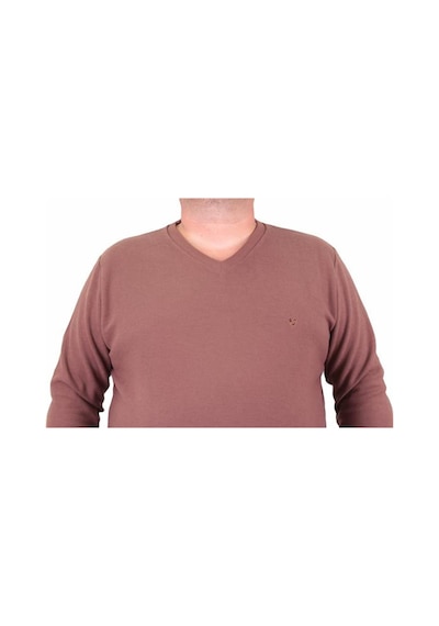 Starbattal Büyük Beden Selanik V Yaka Classic Sweat 23201 Taba-Taba