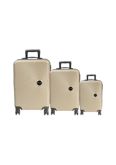 Escape Vlz 072-set Abs 8 Tekerlekli Büyük, Orta, Kabin Boy Valiz, Bavul Seti, Gold