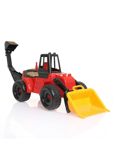 50 Cm Büyük Boy Oyuncak Kepçeli İş Makinesi Kırmızı Sarı Ekskavatör