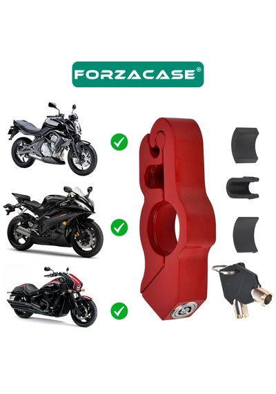 Forzacase Motosiklet Kilidi Gidon Ve Fren Kilit Fc1002 Siyah