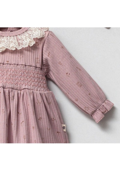 By Bubbles Kız Bebek Dantel Detaylı Beli Lastikli Elbise Mor By Bubbles Kız Bebek Dantel Detaylı Beli Lastikli Elbise Mor