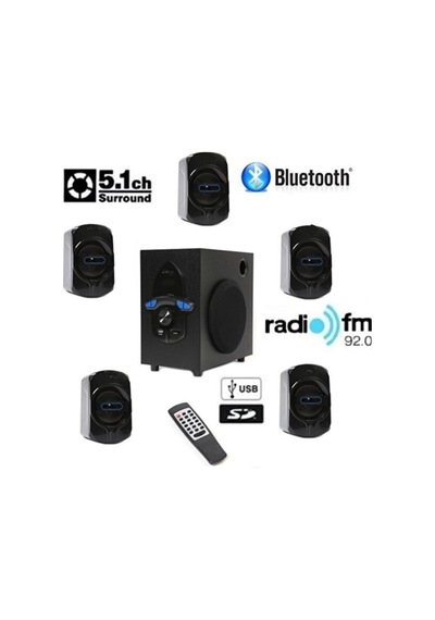 Ts-52 Ses Sistemi 5.1 Kanal Bluetooth Fm Radyo Sd Kart Ve Usb Girişli 5+1 Ev Sinema Sistemi Uzaktan Kumandalı Hoparlör