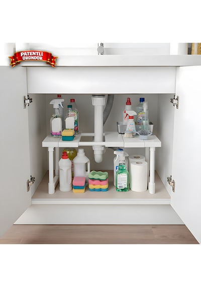 Ayarlanabilir Genişletebilir Modüler Tek Katlı Dolap İçi Düzenleyici Raf Çok Amaçlı Raf Plastik Beyaz Ayarlanabilir Genişletebilir Modüler Tek Katlı Dolap İçi Düzenleyici Raf Çok Amaçlı Raf Plastik Beyaz