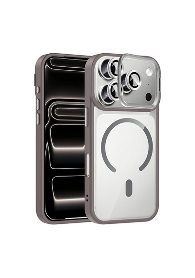 Apple iPhone Uyumlu 17 Pro Max Kılıf Standlı Ve Kamera Lens Hediyeli M-safe Şarj Özellikli Zore Etro Kapak Çok Renkli