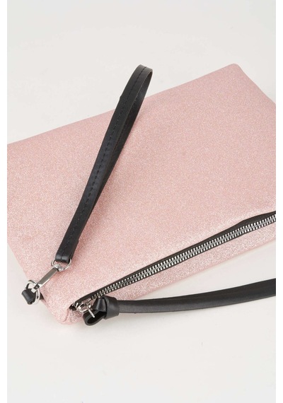 Vivaq Kadın Bellis Simli Pudra Astarlı Suni Deri Bilek Askılı Portföy El Ve Clutch Çanta
