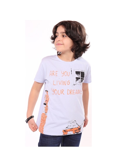 Toontoy Kids Toontoy Erkek Çocuk Baskılı Tişört Mavi