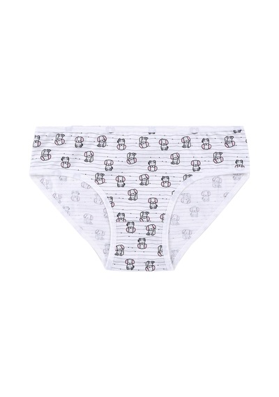 Koza İç Giyim Kız Çocuk 3'lü Penguen Desenli Slip 1050 Pembe - Beyaz