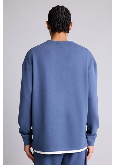 Defacto Nba Boston Celtıcs Boxy Fıt Bisiklet Yaka Skuba Dalgıç Kumaş Sweatshirt F6975ax26spın271 İndigo-ın271