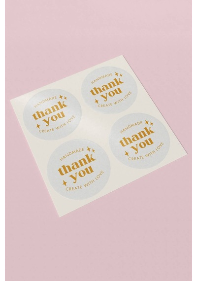 Thank You Sticker Ambalaj Paket Etiketi - 3x3cm 90 Adet - St2101 Çok Renkli