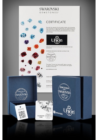 Union Swarovski Zirconia Kadın Pırlanta Montür Rose Gümüş Kolye