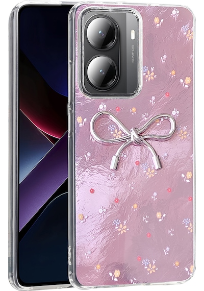 Xiaomi Poco X7 Pro Kılıf Kamera Korumalı Figürlü Zore Ponti Silikon Kapak Açık Pembe