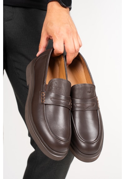 Fame Step Hakiki Deri Erkek Loafer Mokasen Klasik Ayakkabı Comfort Prato Kahverengi