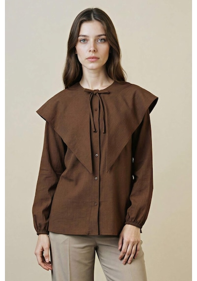Defacto Krinkıl Kumaş Tunik H0406ax26spbn323 Kahve-bn323