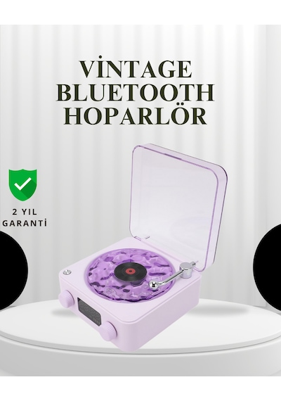 Projektörlü Gece Lambalı Retro Hoparlör Taşınabilir Bluetooth Speaker