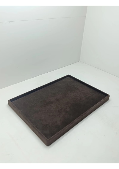 Süet Kumaş Kahve Renk 34/24 Cm Takı Servis Sunum Tablası