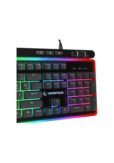 Rampage Shıne K14 Siyah Usb Rgb Backlight Membrane Gaming Oyuncu Klavye Rampage