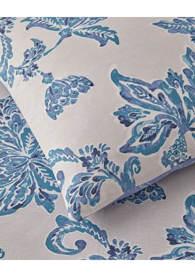 English Home Curioleaf Pamuk Çift Kişilik Çarşaflı Nevresim Takımı 200x220 Cm Mavi - Bej Mavi - Bej