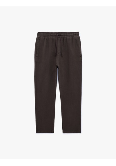 Koton Pamuklu Cepli Regular Fit Beli Bağcıklı Pantolon Kahverengi 7wam40027hw Kahve