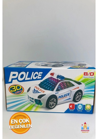 Oyuncak Polis Arabası - Ses Efektleri Ve Işıklarıyla Gerçekçi Polis Takibi Heyecanını Yaşayın Beyaz