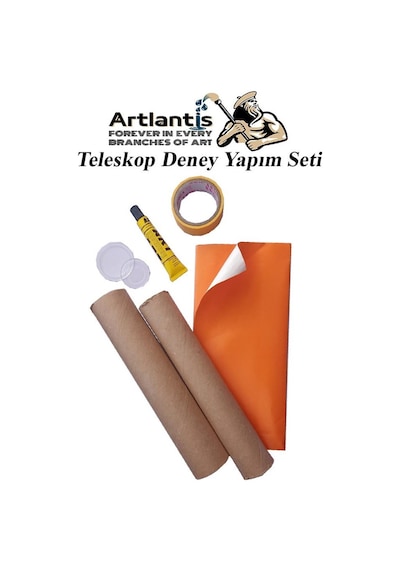 Basit Teleskop Yapım Seti 1 Paket Teleskop Deney Seti Silindir Karton Mercek Okul Sınıf Etkinlik