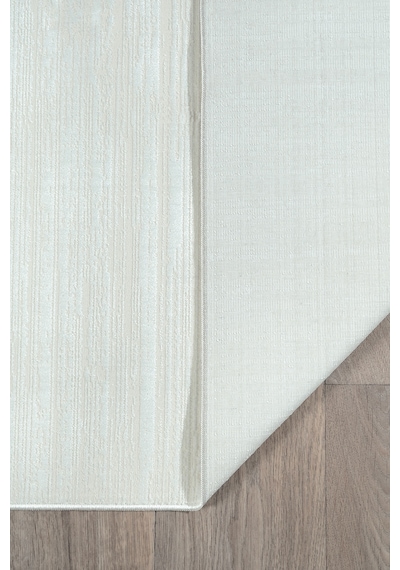 Bambum Soft Düz Desen Modern Bambu Saten Halı Kaymaz Taban Yıkanabilir Salon Mutfak Halısı 1002 Beyaz