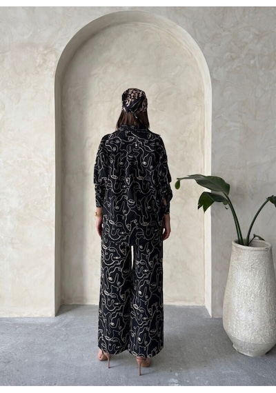 Verymoda Nakışlı Gömlek - F1899 SİYAH