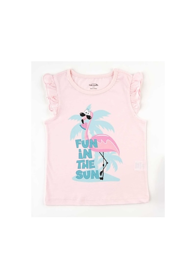 Fuar Baby Kız Çocuk %100 Pamuklu Bisiklet Yaka Fırfır Kollu Tişört 2-6 Yaş Pembe Flamingo Desenli Fuar Baby Kız Çocuk %100 Pamuklu Bisiklet Yaka Fırfır Kollu Tişört 2-6 Yaş Pembe Flamingo Desenli