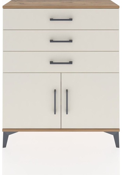 Arges Şifonyer Tek Raflı 3 Çekmeceli 2 Kapaklı 88x30x106 Çam-aytaşı Atlas Çam