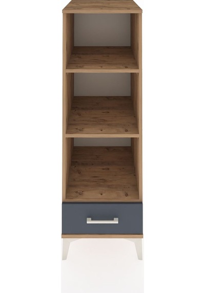 Kronos Dolap 3 Raflı Tek Çekmeceli 44x59x134 Çam-antrasit Çam