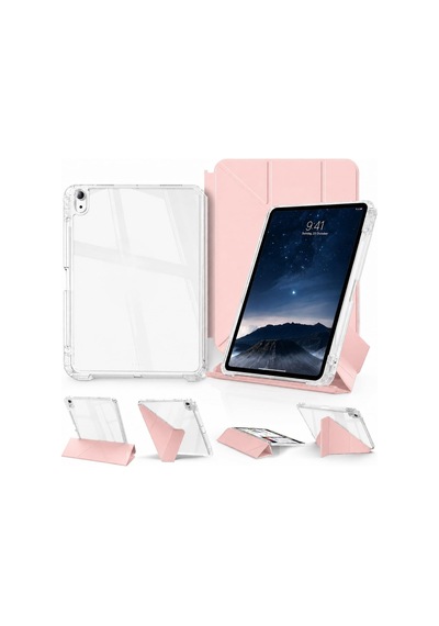İpad 11. Nesil A16 2025 V 10.nesil 2022 İle Uyumlu Kapağı Ayrılabilir Mıknatıslı Arkası Sert Kılıf Pembe