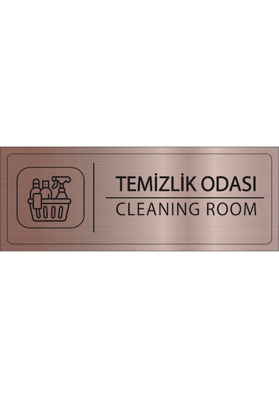Mayeka Temizlik Odası İsimlik Bronz Metal Kapı İsimliği Levhası Yönlendirme Tabelası