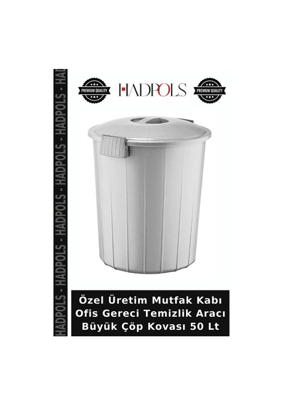 Özel Üretim Mutfak Kabı Ofis Gereci Temizlik Aracı Büyük Çöp Kovası 50 Lt