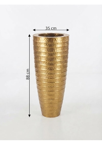 Metal Dekoratif Vazo Orta Boy 88 X 35 Altın
