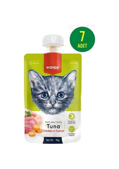 Wanpy Ton Havuç Kedi Et Ezmesi 90 Gr X 7