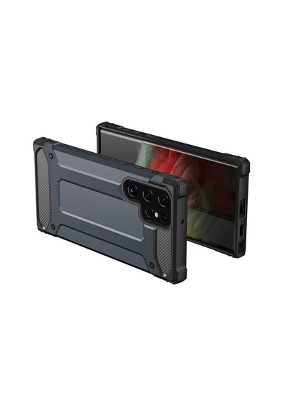 Noktaks - Samsung Galaxy Uyumlu S22 Ultra - Kılıf Çift Katman Zırh Tank Crash Military Kapak - Gold