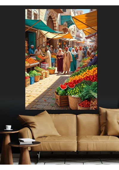 Ahşap Tablo Tarihi Pazar Yeri Kalabalık