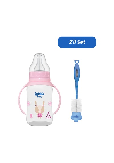 Wee Baby Klasik Kulplu Pp Biberon 150 Ml - Temizleme Seti Pembe