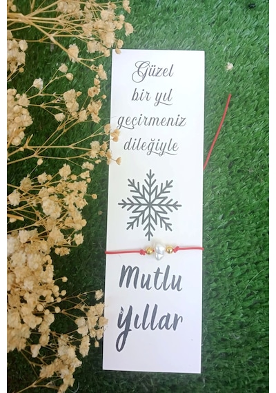 Kırmızı Yılbaşı Bilekliği - 10 Adet Şans Bilekliği - Yılbaşı Hedi