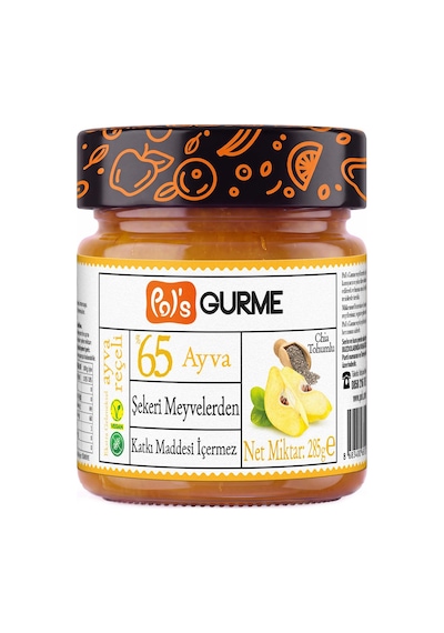 Pol's Gurme Ayva Reçeli Chia Tohumlu Şekeri Meyveden %65 Meyve Oranlı 285 Gr