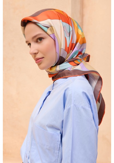Belli Twill İpek Eşarp 4108-81 Çok Renkli
