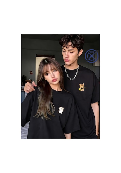 Nevermind Sevgili Kombin Tişörtü Müzik Yapan Kedi Baskılı Unisex Oversize % Siyah Nevermind Sevgili Kombin Tişörtü Müzik Yapan Kedi Baskılı Unisex Oversize % Siyah