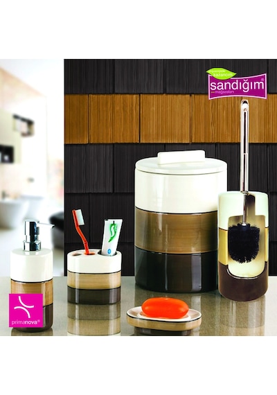 Primanova Ginza 5 Parça Banyo Seti Kahverengi