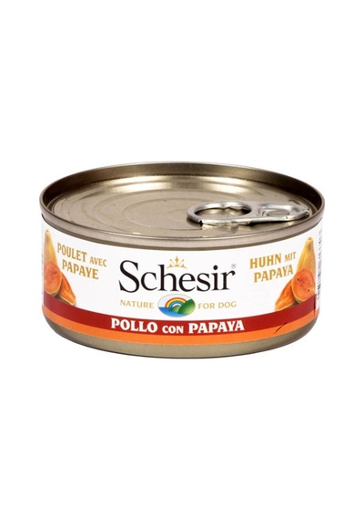 Schesir Tavuklu ve Papayalı Konserve Yetişkin Köpek Maması 6 x 150 G