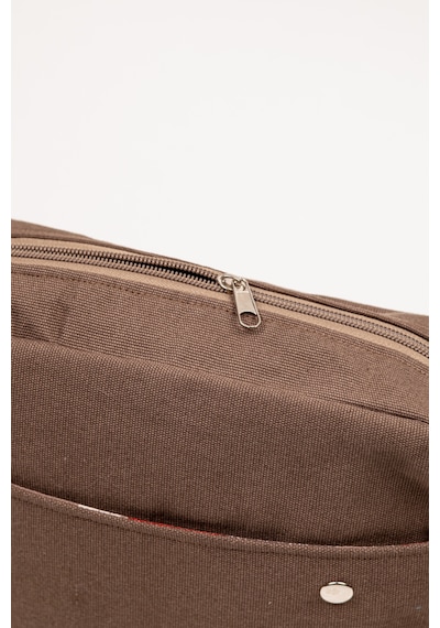 Fabric Craft Bag Çapraz Askılı Kadın Kumaş Fermuarlı 27x24 Cm Kahverengi