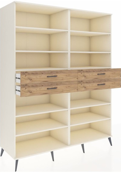 Kronos Gardrop 10 Raflı 4 Çekmeceli 176x59x221 Aytaşı-aytaşı/çam Aytaşı/çam