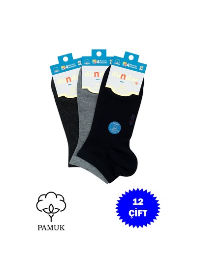 Dündar Erkek Plus Penye Patik Çorap 4 Mevsim Çok Renkli