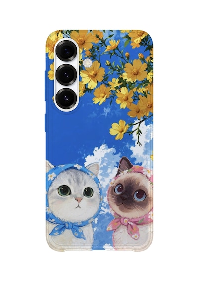 Samsung Galaxy S25 Uyumlu Baskılı Şeffaf Telefon Kılıfı Koleksiyon: Kawaii Cat 10